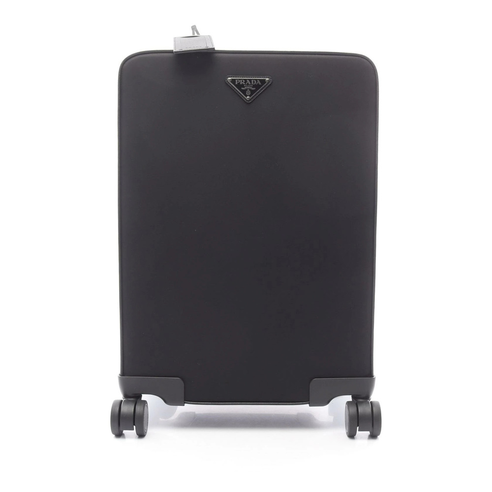 Prada Trolley Carry Bag Saffiano Leather Black Suitcase